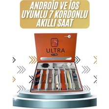 Buğz 7 Kordonlu Akıllı Saat Plastik Kordon Hasır Kordon Çelik Kordon