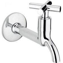 Buğz Artı Aç Kapa 4 Kollu Krom Çevirveli Musluk Duvardan Tek Girişli