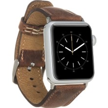 Buğz Apple Watch Uyumlu Deri Kordon 42-44-45MM G2 Kahverengi