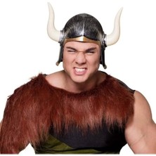 Buğz Mega Boynuzlu Viking Ivar Kaskı Eskitilmiş Desen Gümüş Renk