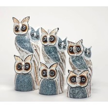 Buğz Ahşap 3'lü Baykuş Seti Model 6