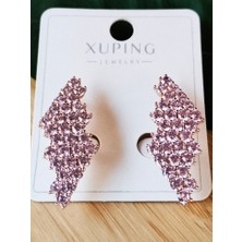 Monalisa Home Lüks  Figürlü Pembe Taşlı Küpe