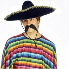 Buğz Sombrero Meksika Şapkası Altın Şeritli Yetişkin Boy