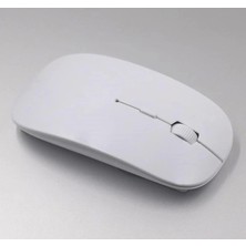 Buğz Ultra Ince USB Bilgisayar Pc Dizüstü Masaüstü Kablosuz Mouse (Beyaz)
