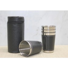 Buğz Derili Kılıflı 4'lü Shot Bardak