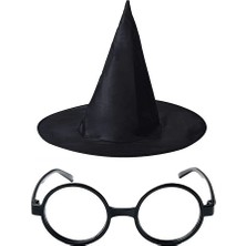 Buğz Harry Potter Büyücü Şapkası ve Harry Potter Büyücü Gözlüğü Siyah Renk