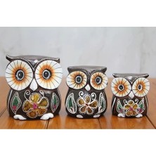 Buğz Ahşap 3'lü Baykuş Seti Model 1