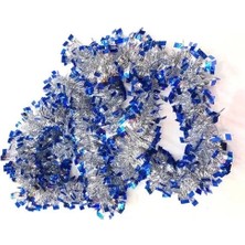 Buğz Mavi Gümüş Renk  Çift Renk Sim Süs 180 cm