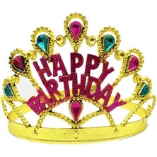 Buğz Altın Renk Happy Birthday Doğum Günü Tacı