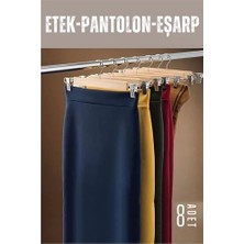 Buğz Bx Etek Pantolon Eşarp Kıskaçlı Askı 8 Adet Ahşap