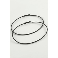 Buğz Çizgili Metal Halka Küpe 8-9-10 cm