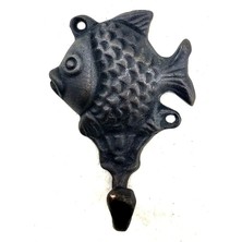 Buğz Antika Tarz Dekoratif Pirinç Balık Figürlü Askı - 84X51MM, Oksit