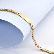 14 Ayar Altın Kaplama Kişiselleştirilmiş Bebek&çocuk Isim Gümüş Bileklik - BPC00112