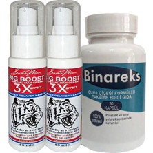 2 Adet 50 ml Bigboost Erkek 3xeffect Canlandirici Krem + Yanında 1 Kutu 30LU Binareks Erkek Pırostat