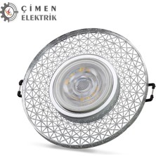 Buğz Noas YL65 1767 Iris LED Çerçeveli 4000K Yuvarlak Kristal Cam Spot Kasa - Priz ve Anahtar Için Uyumlu Çerçeve