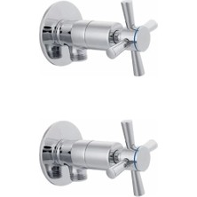 Buğz 2 Li Artı Aç Kapa 4 Kollu Krom Çevirveli Taharet Musluğu