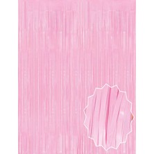 Buğz Soft Pembe Püsküllü Kapı Perdesi