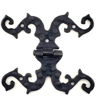 Buğz Antika Tarz Dekoratif Pirinç Süslü Menteşe - 100X90 Mm, Oksit