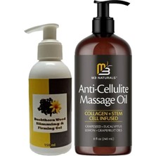 M3 Naturals Masaj Yağı Anti-Cellulite Massage Oil 240 ml + Buckthorn Antiyağ Masaj Kremi 150 ml