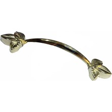 Buğz Dekoratif Zamak Yaprak Kulp - 96MM, Sarı, 1 Adet