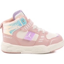 Cool 25C.KING Pudra Cırtlı Ortopedik Bilekli Sneakers Kız Çocuk Spor Ayakkabı