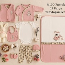 Milays Kız Bebek 0-3 Ay Çiçekli Tavşanlı 10LU Set %100 Organik Pamuk