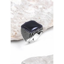 Silverplus Onix Taşlı Gümüş Erkek Yüzük
