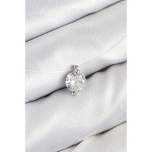 Misineli Zirkon Taşlı Model Gümüş Renk Hayalet Kolye