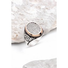 Silverplus Gümüş Beyaz Zirkon Taşlı Süslemeli Erkek Yüzük