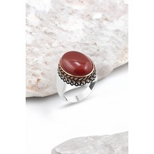 Silverplus Kapşon Taşlı Gümüş Erkek Yüzük