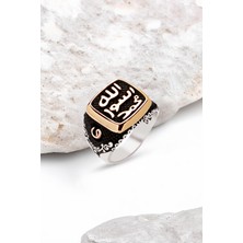 Silverplus Gümüş Mühr-ü Şerif Yanları Vav Harfli Erkek Yüzük