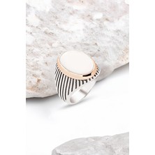 Silverplus Gümüş Sedef Taşlı Erkek Yüzük