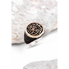 Silverplus Gümüş Edep Yahu Yazılı Erkek Yüzük