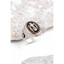 Silverplus Gümüş Selçuklu Kartalı ve Osmanlı Tuğralı Motifli Erkek Yüzük