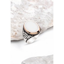 Silverplus Gümüş Sedef Taşlı Erkek Yüzük