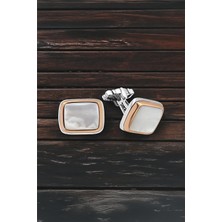 Silverplus Gümüş Sedef Taşlı Kol Düğmesi