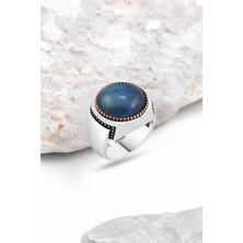 Silverplus Kaplan Gözü Taşlı Gümüş Erkek Yüzük