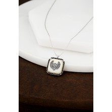 Silverplus Melek Kanadı Motifli Gümüş Bayan Sedef Kolye