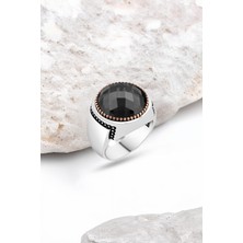 Silverplus Siyah Zirkon Taşlı Gümüş Erkek Yüzük