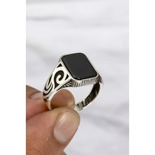 Sarmal Çizgili Gümüş Serçe Parmak Erkek Yüzük