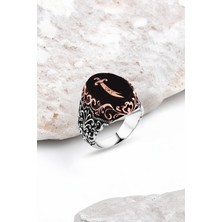 Silverplus Onix Taş Üzeri Zülfikar Kılıcı Gümüş Erkek Yüzük