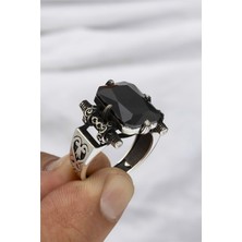 Oniks Taşlı Gotik Model Gümüş Erkek Yüzük