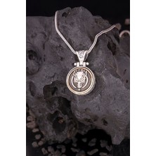 Silverplus 925 Ayar Gümüş Göktürkçe Türk Yazılı Bozkurt Erkek Kolye