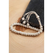 1000 Ayar Gümüş Beyaz Renk El İşi Kazaziye Tesbih