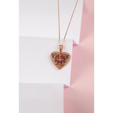 925 Ayar Gümüş Melek Kanadı Rose Renk İsimli Bayan Kolye