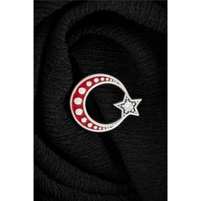 925 Ayar Gümüş Puantiyeli Ayyıldız Rozet