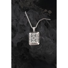 Silverplus 925 Ayar Gümüş Hz. Süleyman Mührü Karartmalı Erkek Cevşen Kolye