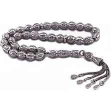 Silverplus Gümüş Zirkon Taşlı Su Damlası Tane Püsküllü Tesbih