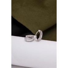 Silverplus 925 Ayar Gümüş Rodyumlu Küçük Boy Baget Küpe