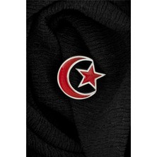 925 Ayar Gümüş Ayyıldız Mineli Rozet